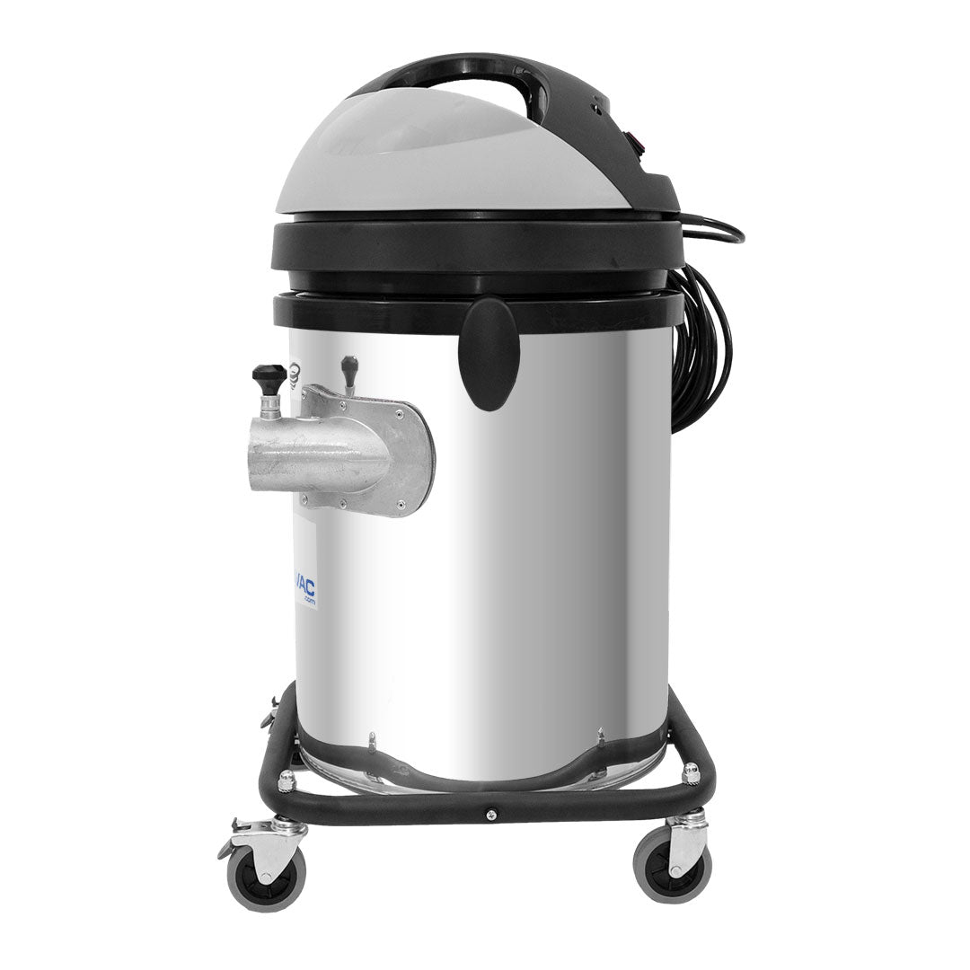 13 Gallon Cyclone 2200W Stainless Steel Residential Gutter Vacuum, 20 Foot Carbon Clamping Pole Kit and Bag