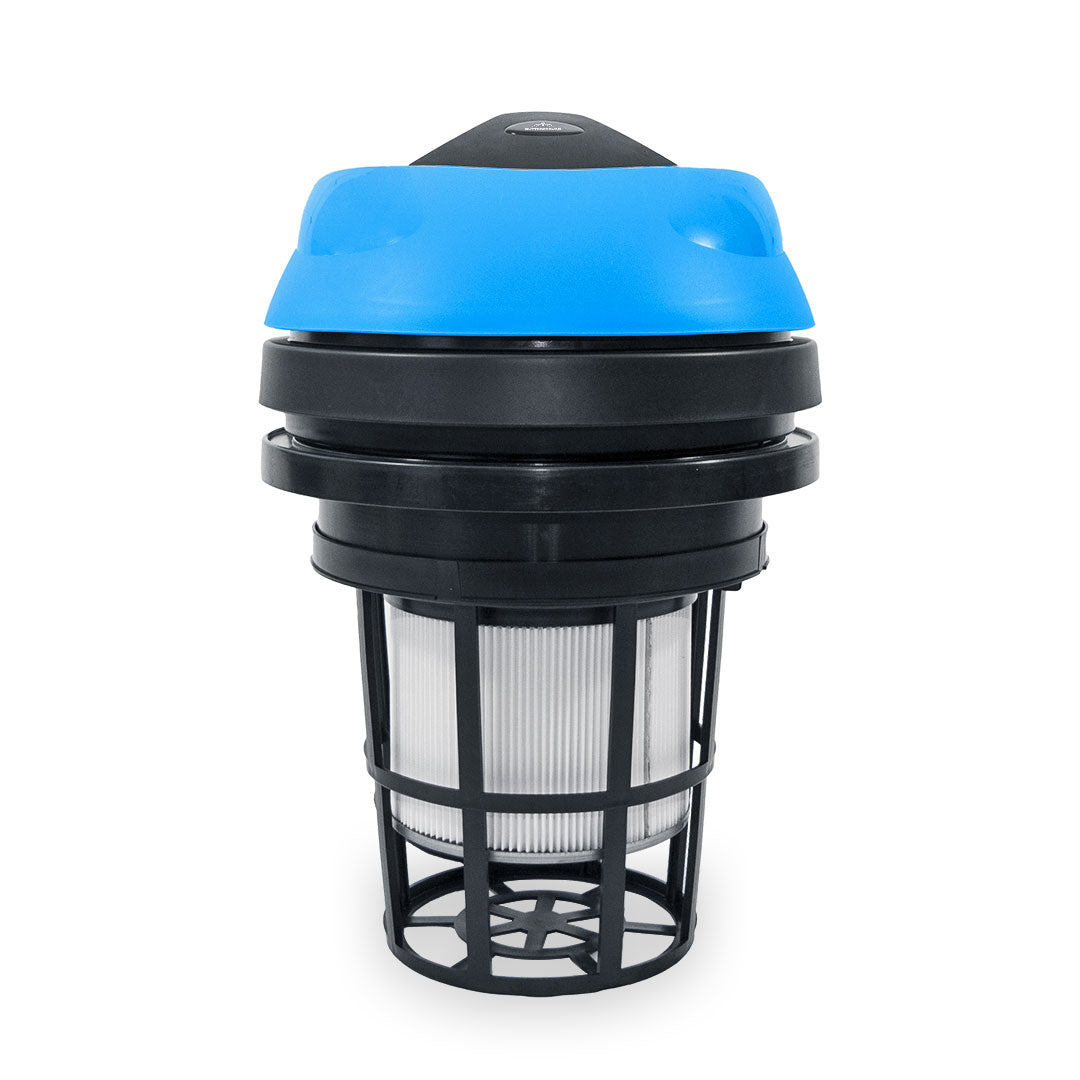 GutterProVac Cyclone II 3600W motor head with filtration system and a black protective tray