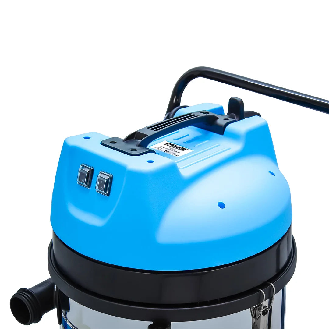 16 Gallon Cyclone Classic Pro 2200W Stainless Steel Residential Gutter Vacuum, 28 Foot Carbon Clamping Pole Kit and Bag