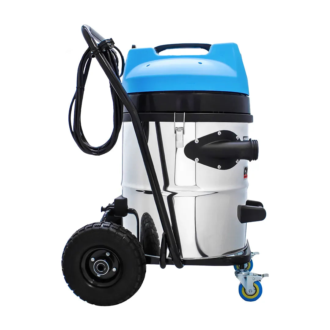 16 Gallon Cyclone Classic Pro 2200W Stainless Steel Residential Gutter Vacuum, 28 Foot Carbon Clamping Pole Kit and Bag