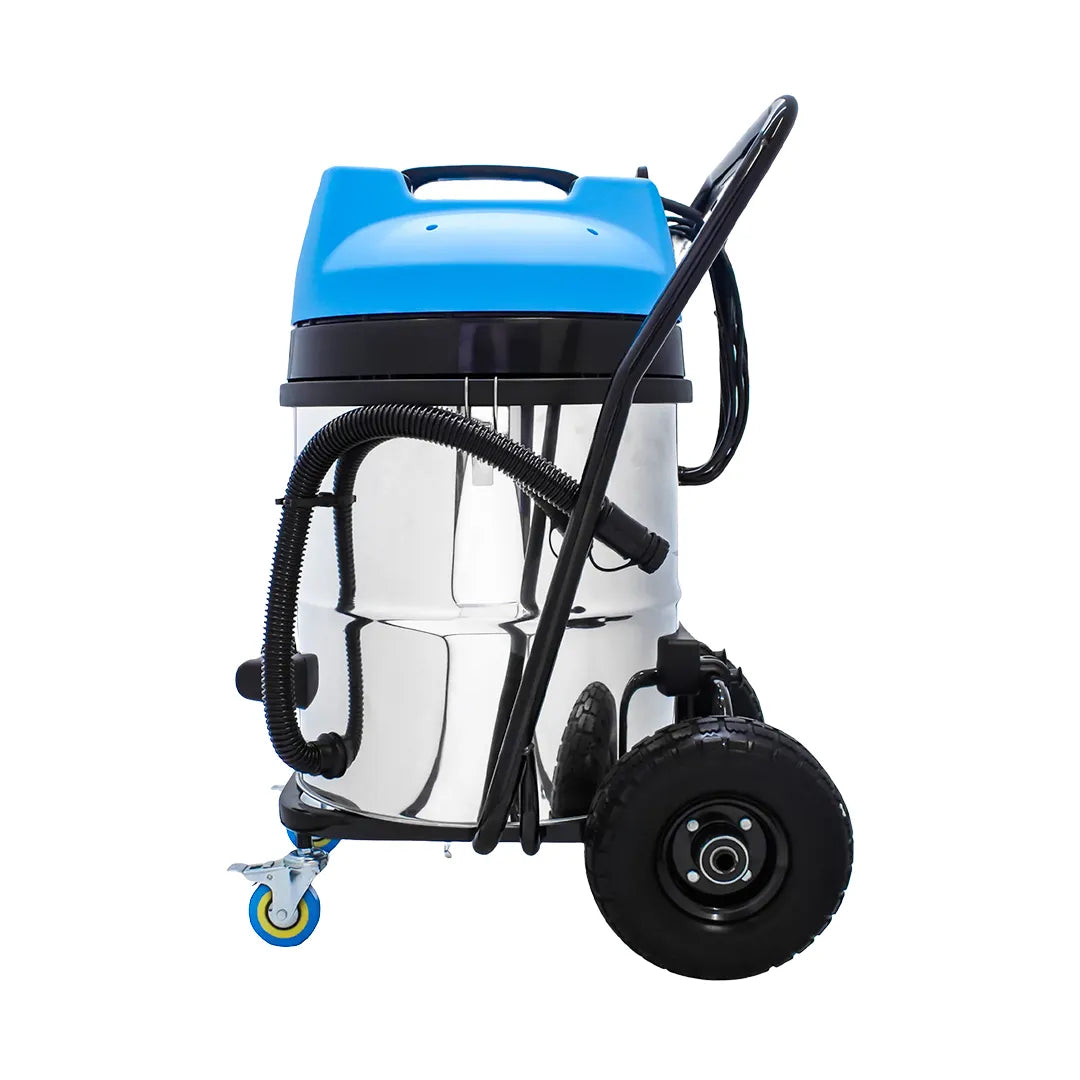 16 Gallon Cyclone Classic Pro 2200W Stainless Steel Residential Gutter Vacuum, 28 Foot Carbon Clamping Pole Kit and Bag