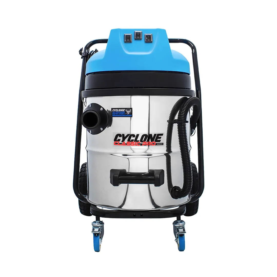 16 Gallon Cyclone Classic Pro 3600W Triple Motor 240V Stainless Steel Commercial Gutter Vacuum