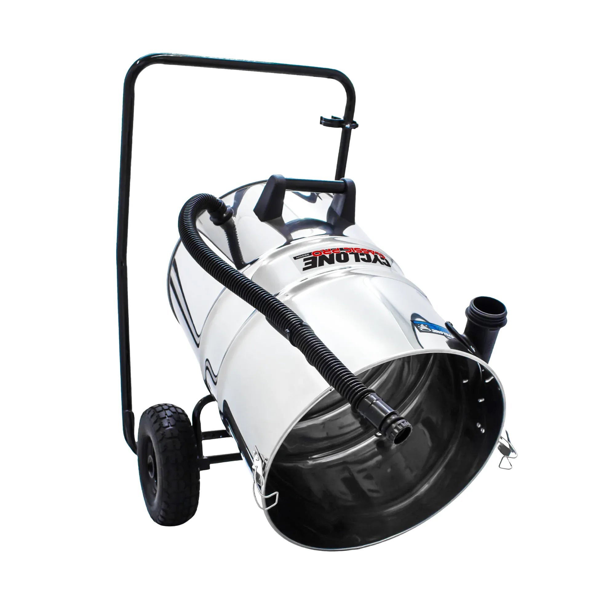 20 Gallon Cyclone Classic Pro 3600W Stainless Steel Commercial Gutter Vacuum, 40 Foot Aluminum Pole Kit, Bag and Camera