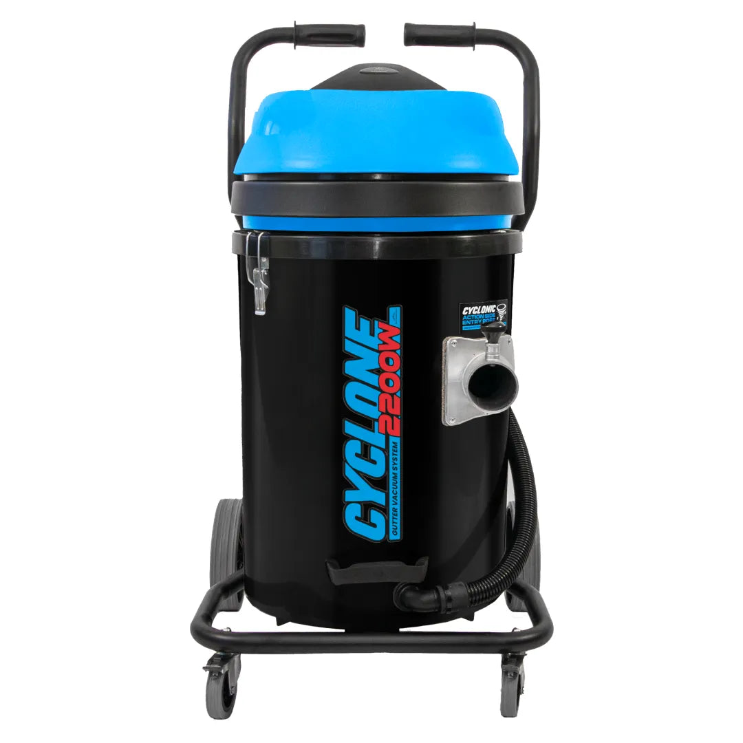 20 Gallon Cyclone 2200W Polypropylene Residential Gutter Vacuum, 20 Foot Aluminum Pole Kit and Bag