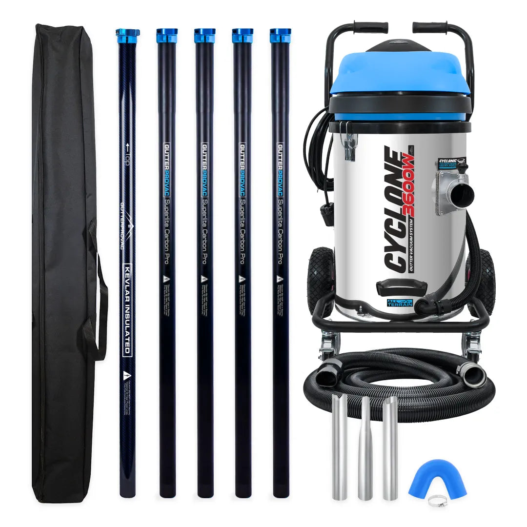 Gutter Vacuum Cyclone II 3600W, Stainless Steel 20 Gallon with 20 Gutter Vacuum Cyclone II 3600W, Stainless Steel 20 Gallon with 20