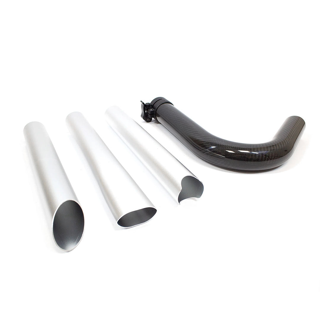 Carbon swan neck with three aluminum nozzle attachments for gutter vacuum systems