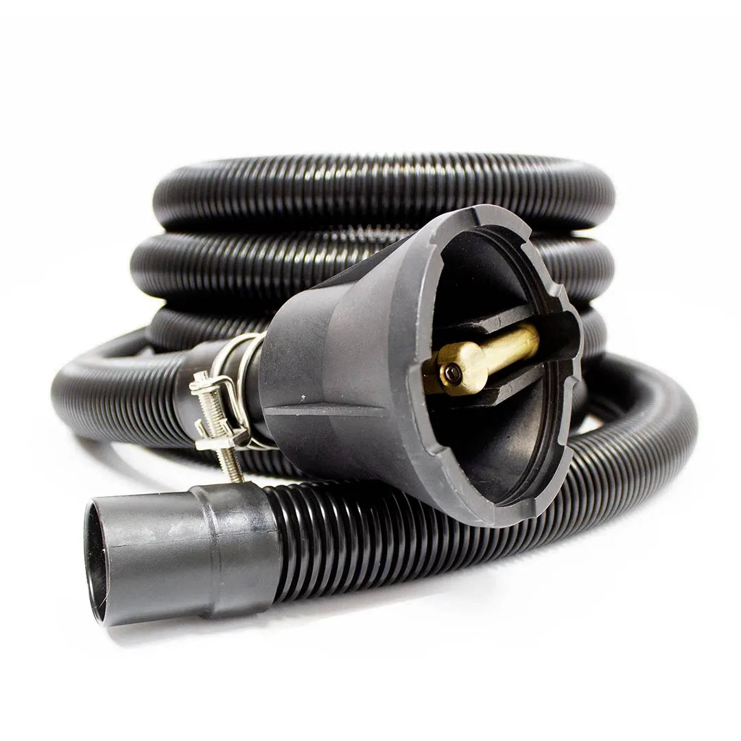 Sludge Sucker for High-Volume Water & Slurry Transfer - Pressure Washer Attachment, close-up of intake head showing internal brass jet and hose clamp