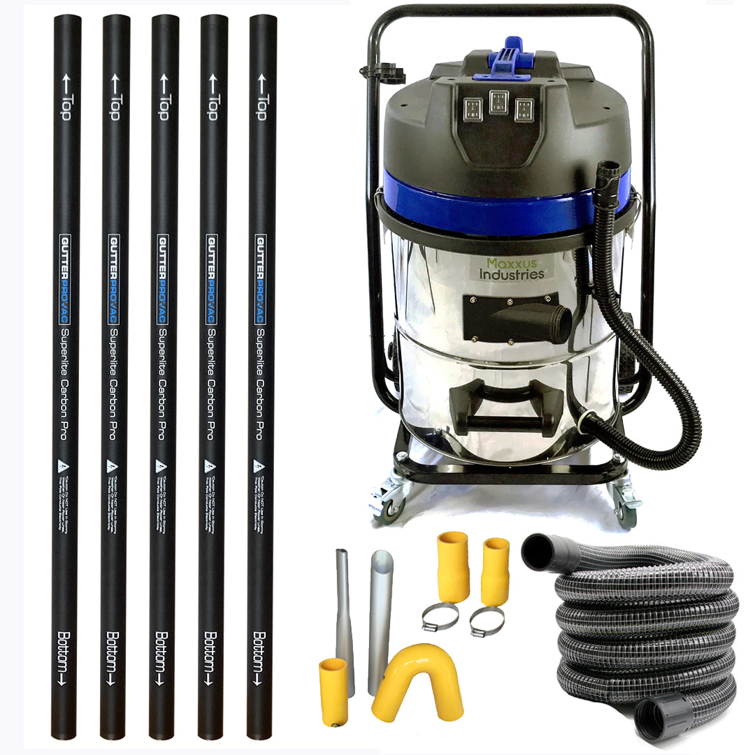 16 Gallon Classic Cyclone Gutter Cleaning Vacuum with 20 Foot Carbon Poles and 50 Foot Hose