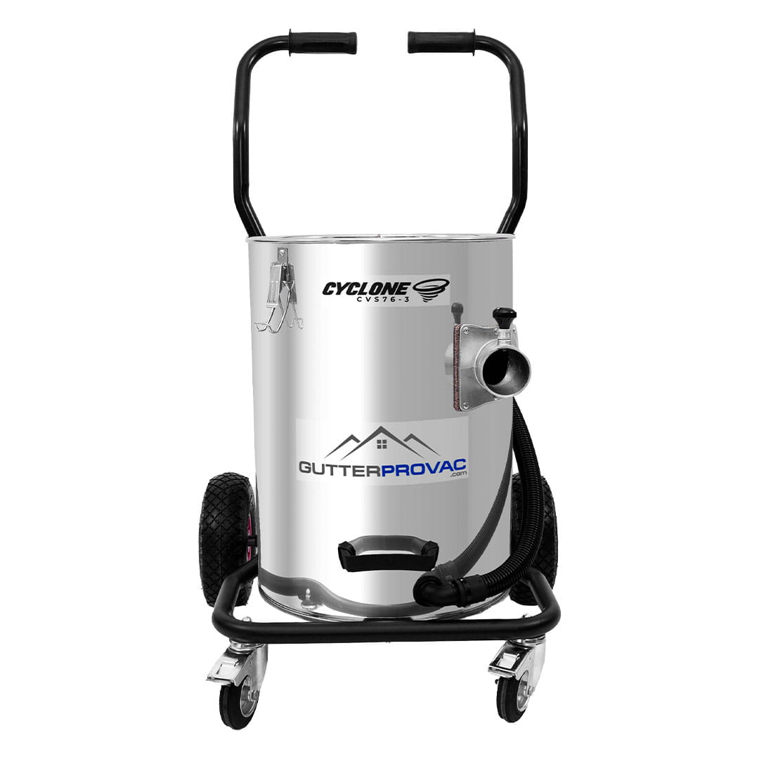 Cyclone II 3600W Stainless Steel 20 Gallon Gutter Vacuum with 20 Foot Carbon Push Fit Poles and Bag