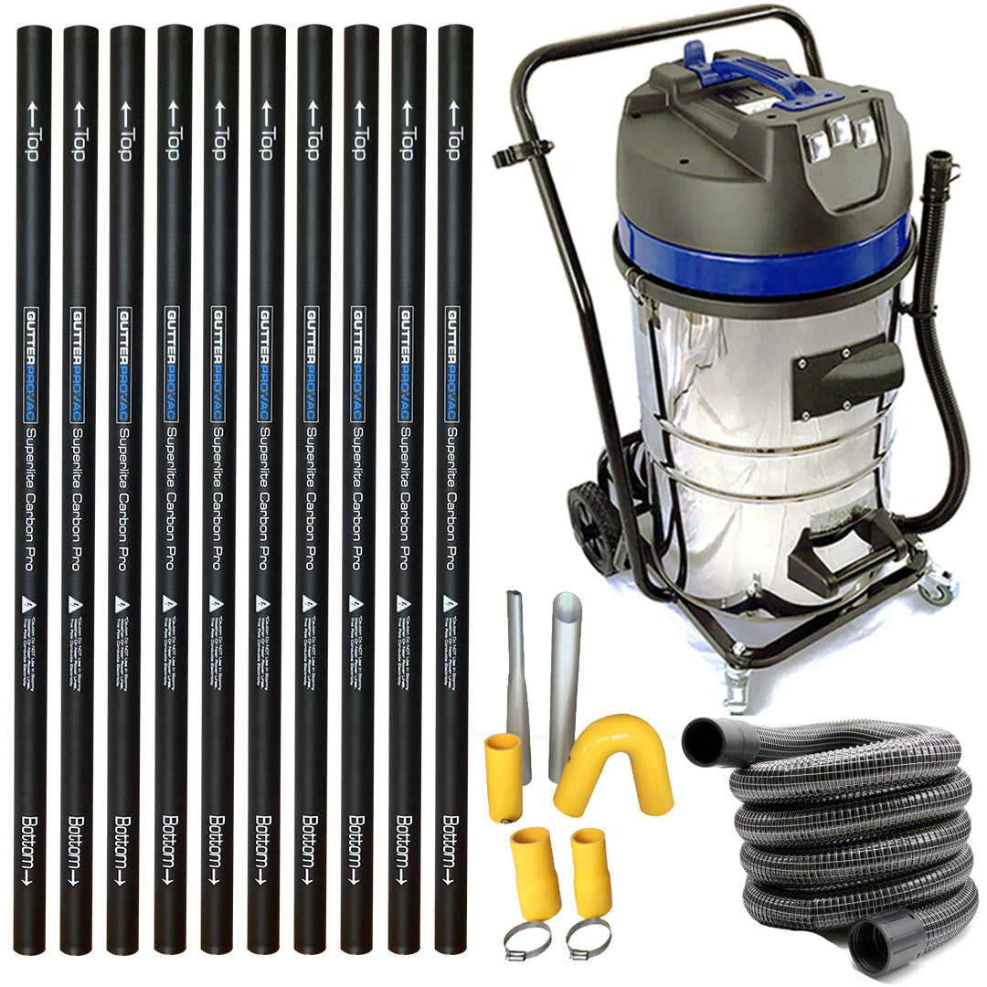 20 Gallon Classic Cyclone Gutter Cleaning Vacuum with 40 Foot Carbon Poles and 50 Foot Hose