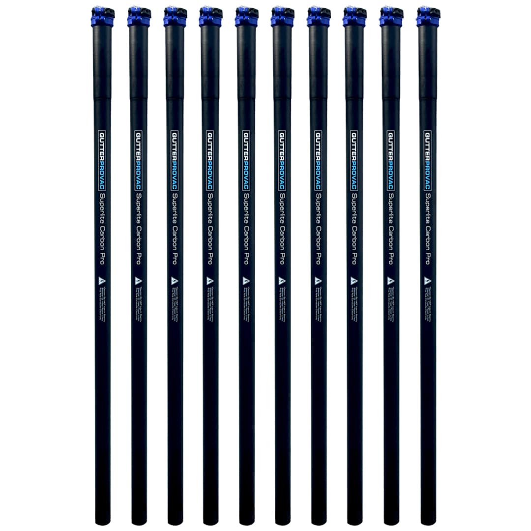 Cyclone Triple 3600 20 Gallon Gutter Vacuum with 40 Foot (3 Story) Carbon Clamping Gutter Poles Kit