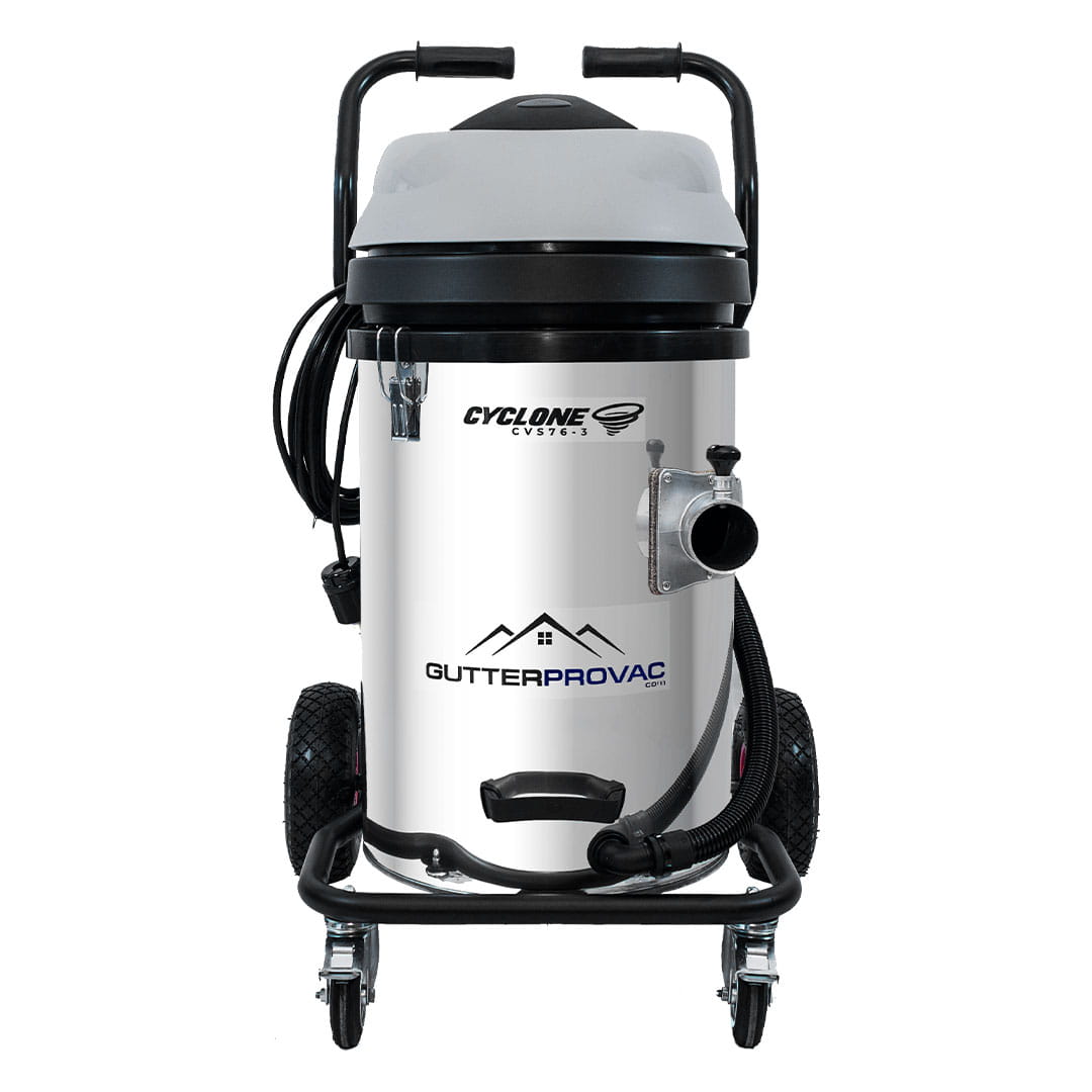 Cyclone II 3600W Stainless Steel 20 Gallon Gutter Vacuum with 28 Foot Aluminum Poles and Bag