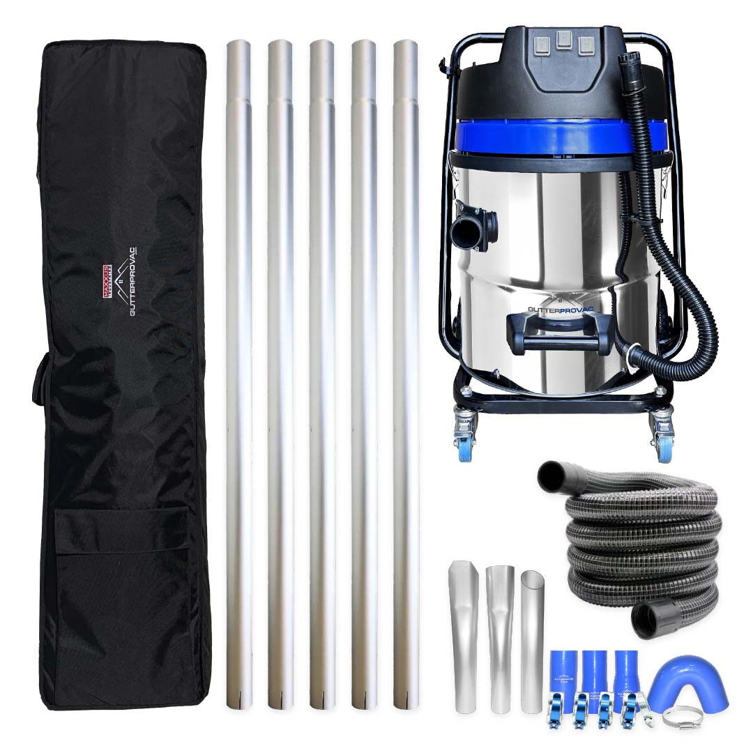 16 Gallon Classic Cyclone Gutter Vacuum, 20 Foot Aluminum Gutter Poles, Carry Bag and 15 Foot Vacuum Hose