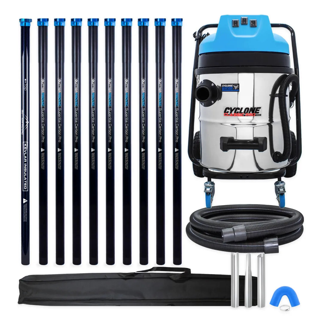 16 Gallon Vac, 40ft Carbon Fiber Clamping Gutter Poles, Bag Gutter ...