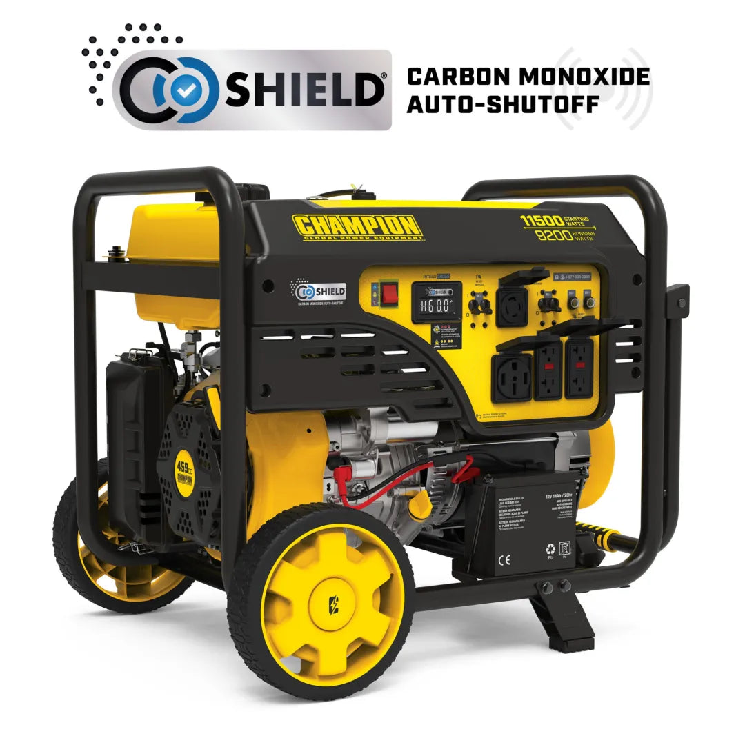 Champion 9200W Portable Backup Generator with Electric Start & CO Shield®, 240V Power