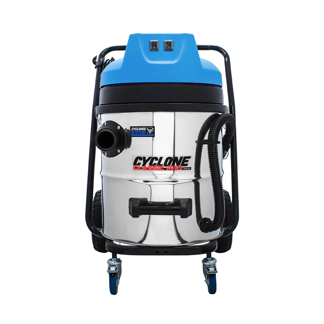 16 Gallon Cyclone Classic Pro 2400W Residential Gutter Vacuum – Dual Motor, Stainless Steel