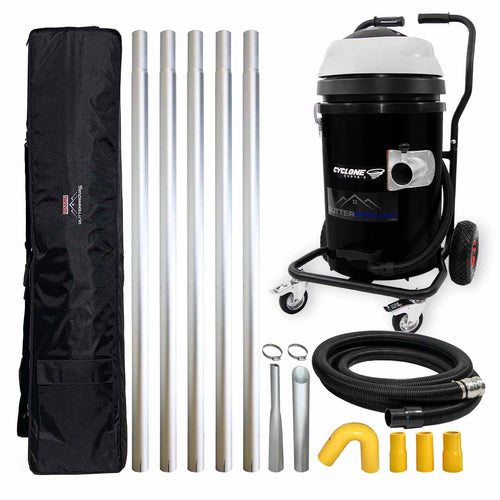 Cyclone II 3600W Polypropylene 20 Gallon Gutter Vacuum with 20 Foot Aluminum Poles and Bag