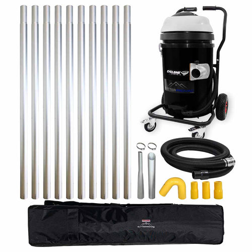 3600w Cyclone II 3600W Polypropylene 20 Gallon Gutter Vacuum with 40 Foot Aluminum Poles and Bag