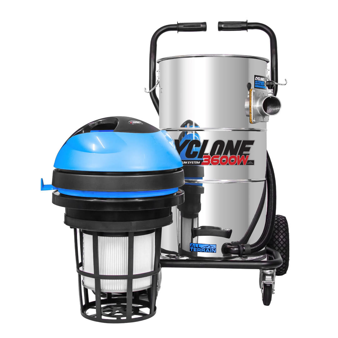 Cyclone 13 Inch Powerful Cyclone II 3600W 27 Gallon Stainless Steel Gutter Vacuum ...