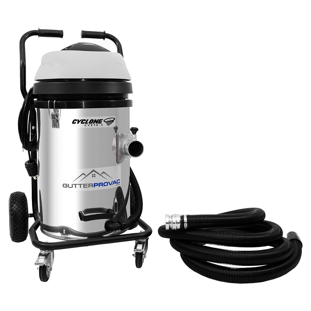 Cyclone II 3600W Stainless Steel 20 Gallon Gutter Vacuum with 20 Foot Aluminum Poles and Bag