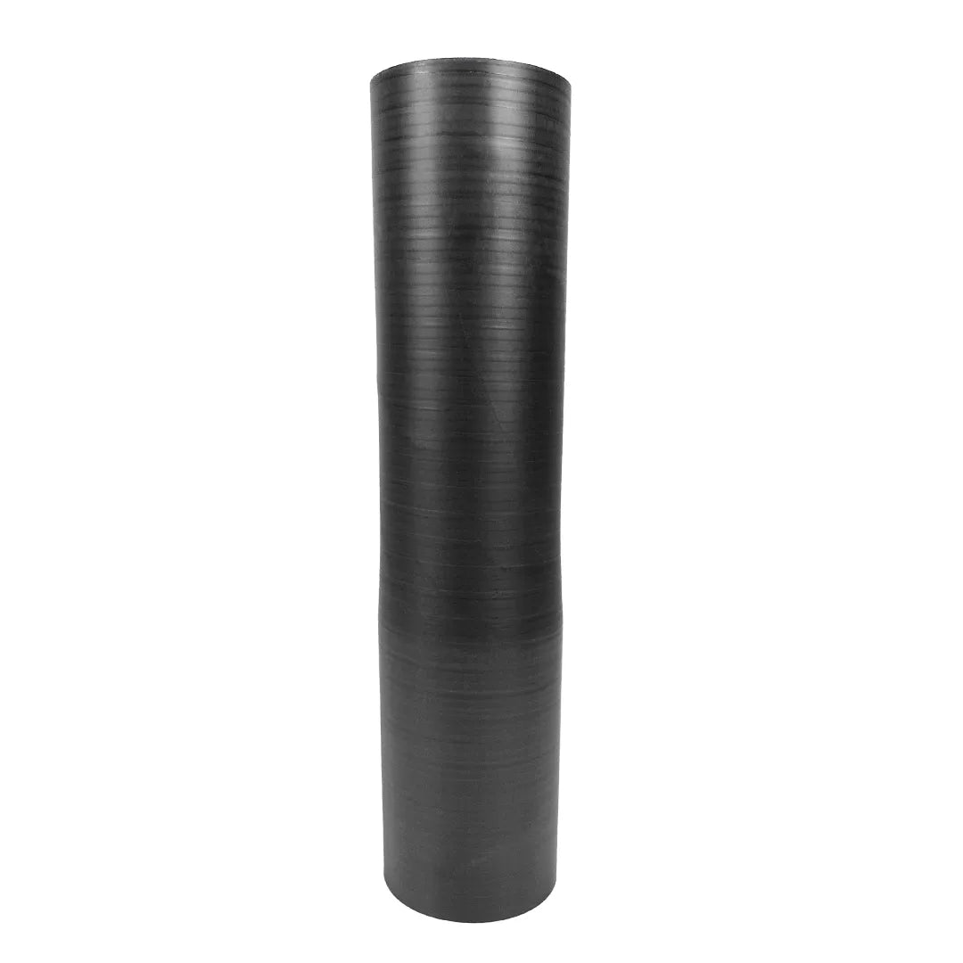 Vertical black silicone pole adapter displaying its textured surface and slight taper.