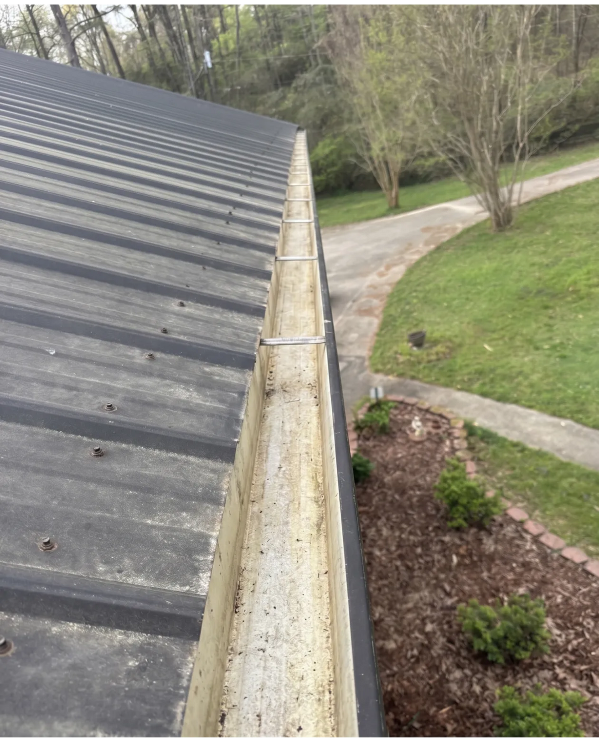 The same gutter clear after vacuuming