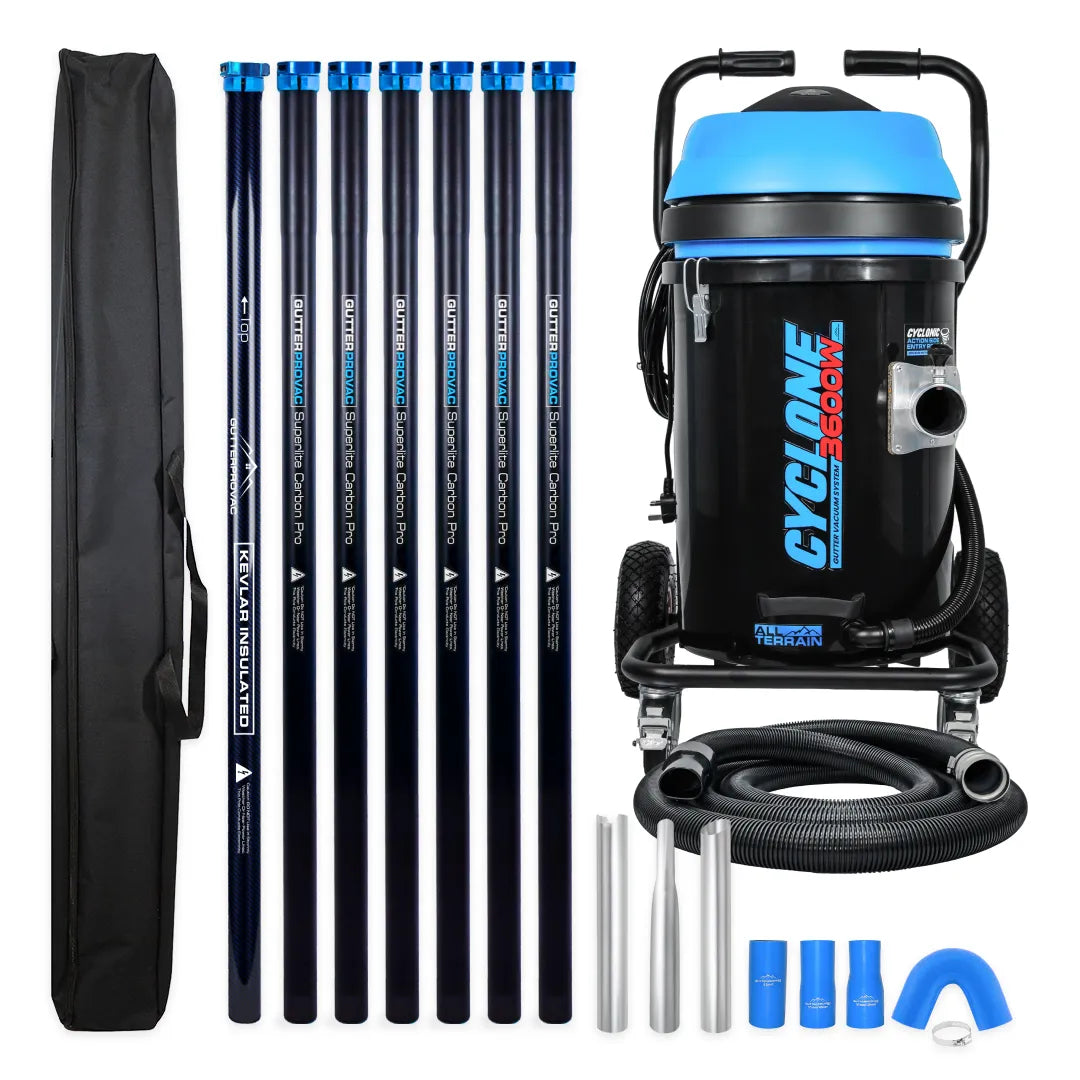 Cyclone II 20-Gallon Polypropylene Commercial Vacuum with 28ft Kevlar and carbon poles.