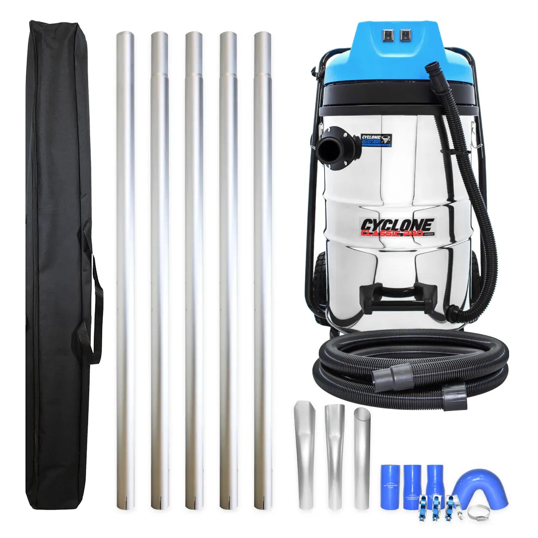 Classic Cyclone Pro 20 Gallon 2400W Residential Gutter Vac System with 20ft Aluminum Pole Kit and Pole Bag