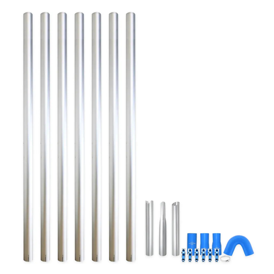 28 Foot Aluminum Gutter Cleaning Poles with Nozzles and Adapters