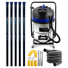 16 Gallon Classic Gutter Vacuum Kit with 20 Foot Carbon Clamping Poles and 50 Foot Hose