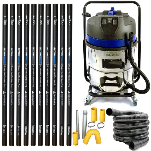 16 Gallon Classic Gutter Vacuum with 40 foot (3 story) Carbon Gutter Poles with 2