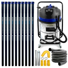 16 Classic Gallon Gutter Vacuum Kit, 40 Foot (3 Story) Carbon Clamping Poles and 50 Foot Hose