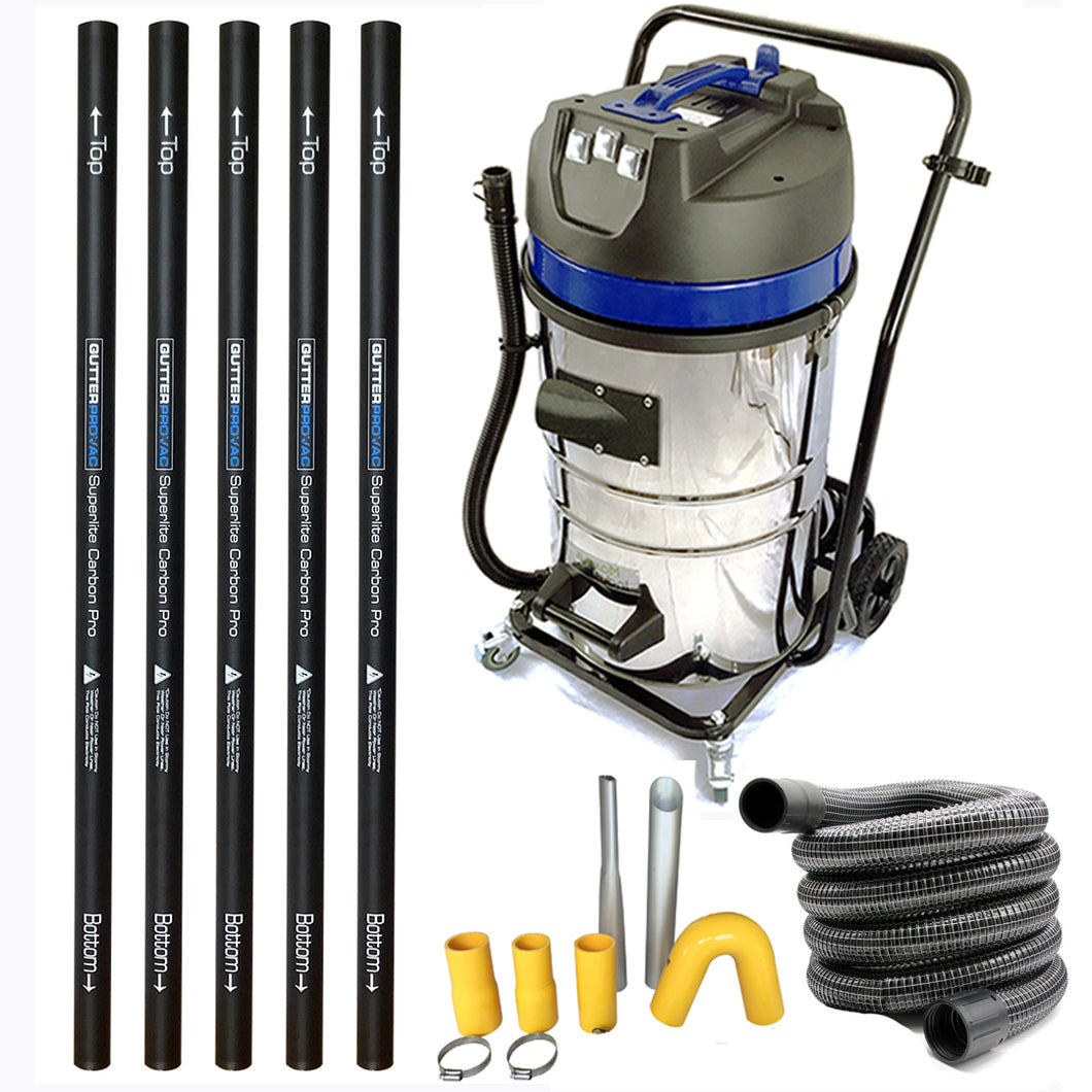 20 Gallon Classic Gutter Pro Vac Kit with 20 Foot Carbon Poles and 50 Foot Hose