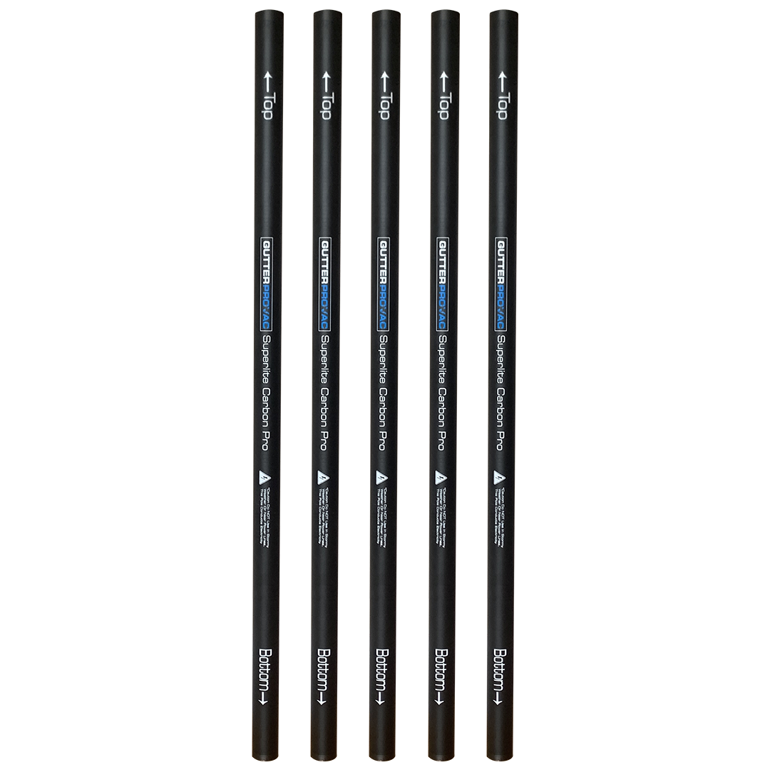 Carbon Push Fit, Tapered Gutter Cleaning Poles  - 20 foot reach (5 pcs)