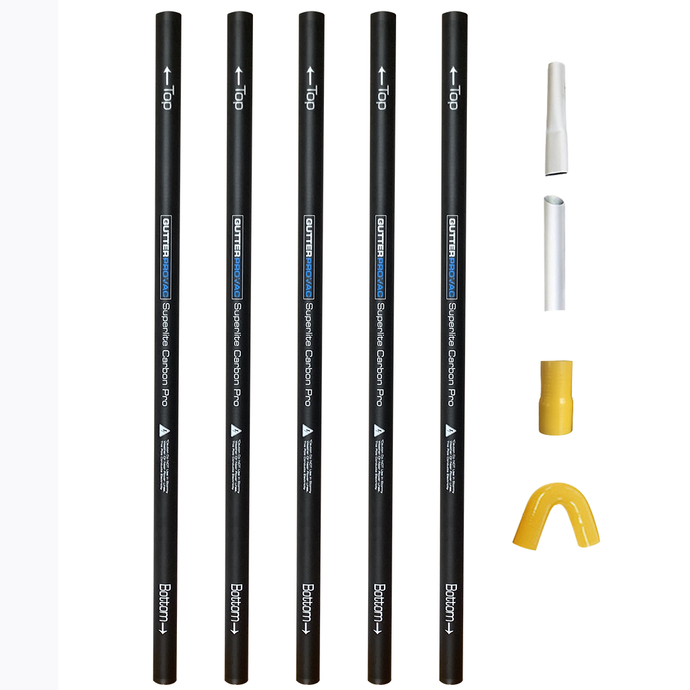 20 Foot (2 story) Carbon Gutter Poles with Accessories Kit