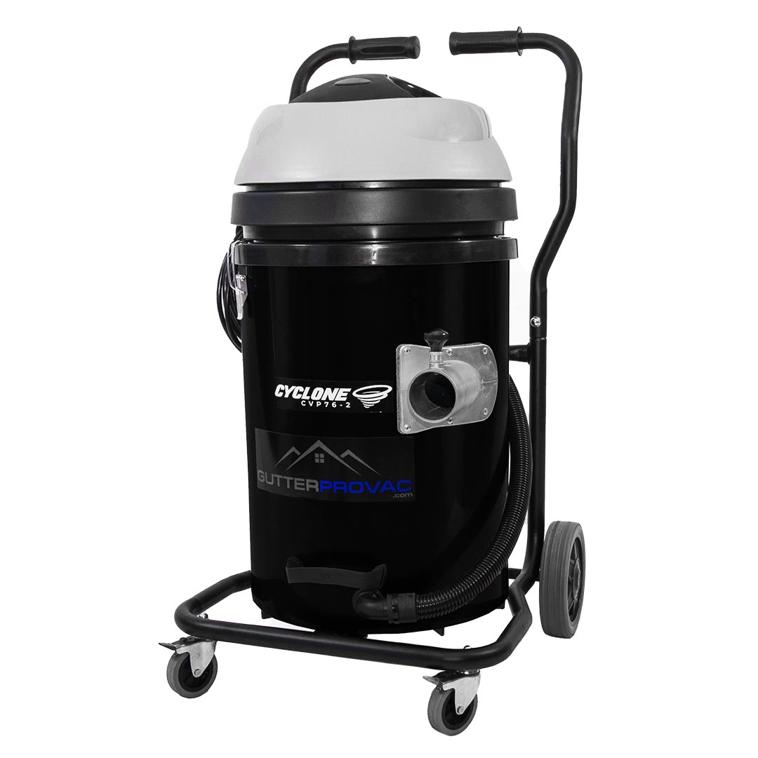 Cyclone 2400W 20 Gallon Polypropylene Domestic (120v) Gutter Vacuum with 28 Foot Aluminum Gutter Poles, and Bag