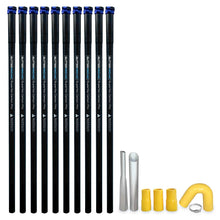 Gutter Vacuum Carbon Fiber Clamping 40 Foot Pole Kit (10 Poles) with Silicone Accessories